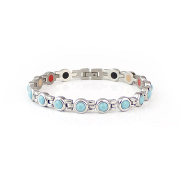 Azure - Negative Ion Bracelet, Stainless Steel with Turquoise